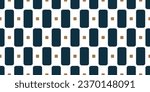 Rounded rectangle small squares vector pattern white background. Textile fabric swatch all over print block.