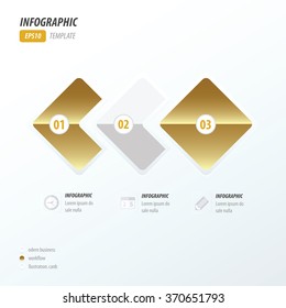 Rounded rectangles infographic Golden style