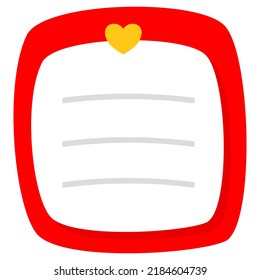 rounded rectangular letter sticky note