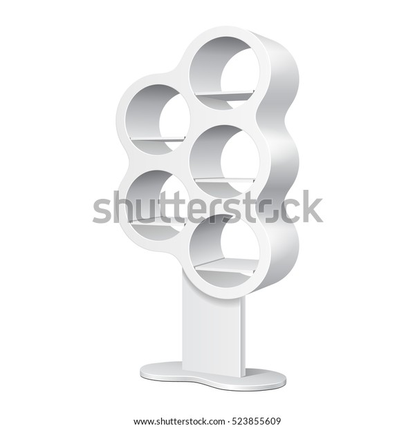 Rounded Retail Shelves Floor Display Rack Stock Vector Royalty