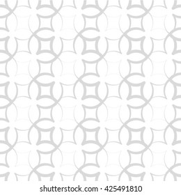 Rounded rhombus square in monochrome pattern, seamless vector background.