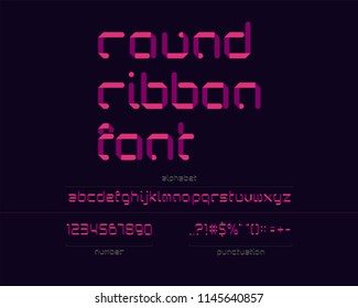 Rounded Ribbon Font Set