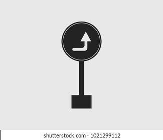 Rounded Right Turn Symbol Icon of Highway