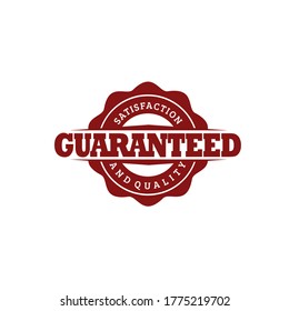 Rounded satisfaction and quality guaranteed badge with decorative text vector illustration isolated on white background perfect for company stamp or identity 