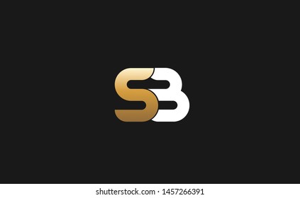Rounded SB initial letter design in gold and white color
