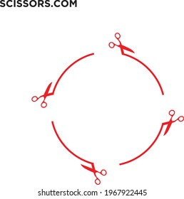 rounded scissors unique vector design illustration