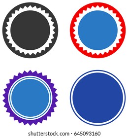 Rounded Seal Stamp flat vector pictograph set. An isolated icons on a white background.