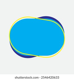 Abgerundete Form mit blauer Farbe. Beschriftungssymbol des neunten Stils. Hochwertiges Vektorsymbol. Bearbeitbarer Vektor