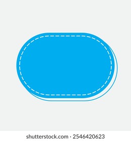 Rounded Shape with Blue Color. Third Style Label Icon. High Quality Vector Icon. Editable Vector