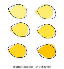 Rounded shape with border - monochrome color in yellow