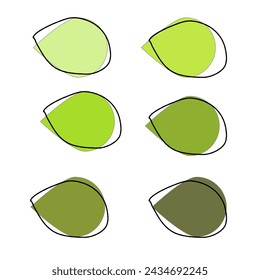 Rounded shape with border - monochrome colors in green