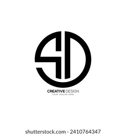 Rounded Shape Letter Sd oder Ds Creative Line Art einzigartiges abstraktes Monogramm Logo