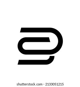 Logo de forma redondeada color negro y bg blanco