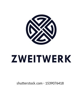 Rounded Shape Logo with letter symbol Z and navy dark colour