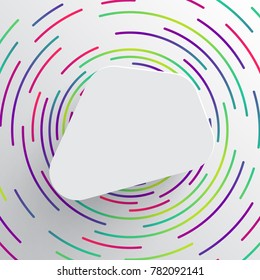 Rounded shape with shadow amd colorful circle background