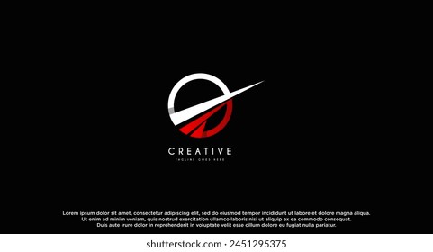 Abgerundete Form mit Swoosh-Logo-Design-Vektorillustration.
