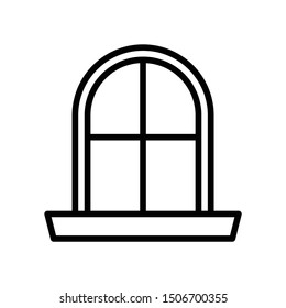 Rounded Shape Window Interior Vector Icon Design