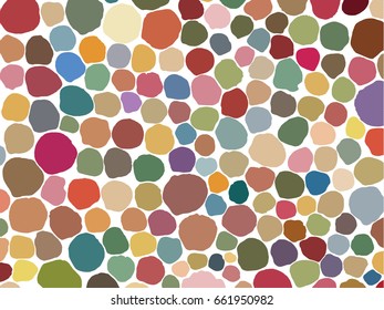Rounded shapes next to each other, comprising colorful, abstract surface