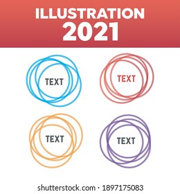Rounded shapes. Overlapping rounds icons. Overlapping color circle vector