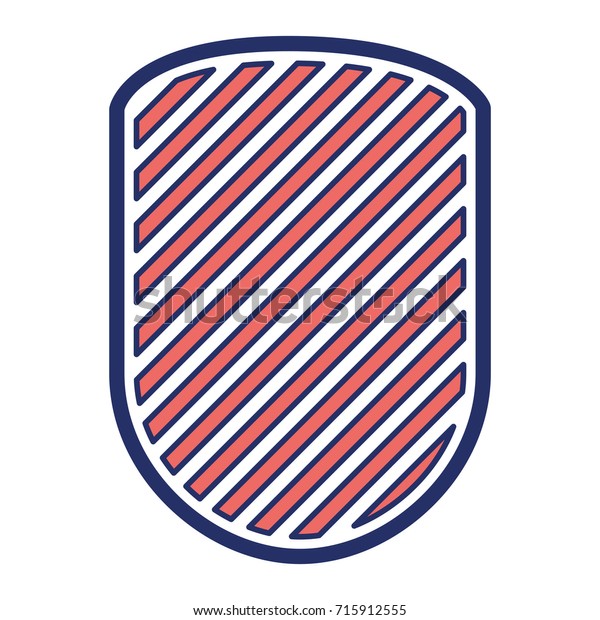 Rounded Shield Color Sections Silhouette Stripes Stock Vector (Royalty ...