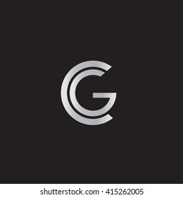 Rounded silver initials with letter C and letter G