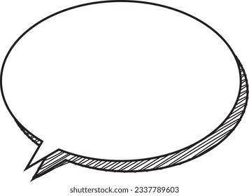 Rounded speech bubble with hand-painted shadow, painted white