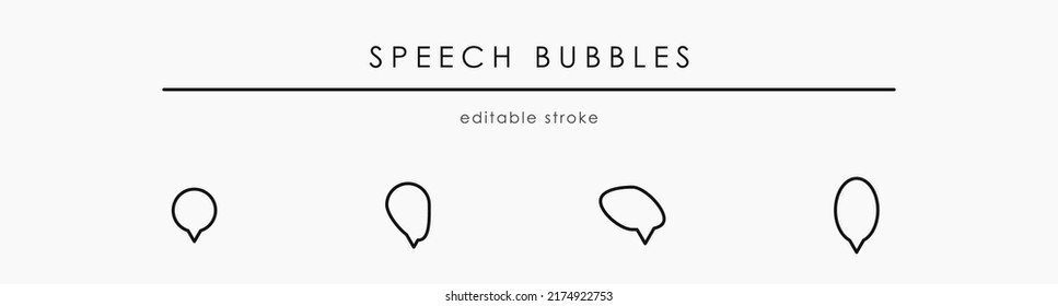 Rounded speech bubble vector set