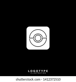 rounded square abstract O logo letter modern line technology symbol. black background with identity logotype design concept