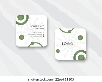 Plantilla de diseño de tarjetas de negocios cuadradas redondeadas, plantilla de diseño de tarjetas de negocios moderna en tamaño cuadrado, diseño creativo de tarjetas de negocios cuadradas de moda