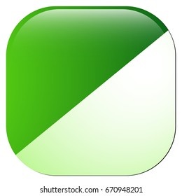 Rounded square button, badge with highlight effect