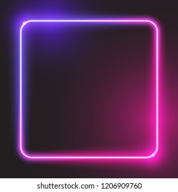 Rounded Square Glowing Neon Banner