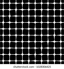Rounded square in a handkerchief pattern, mosaic, grid, cage, seamless vector background.