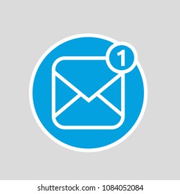 Rounded Square Line Art Mail Icon 
