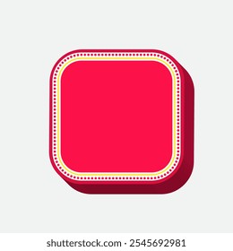 Rounded Square Neon 3D Style. Sale Tag Element. Label Icon. High Quality Vector Icon. Editable Vector