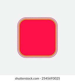 Rounded Square Neon Style Four. Sale Tag Element. Label Icon. High Quality Vector Icon. Editable Vector