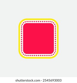 Rounded Square Neon Style One. Sale Tag Element. Label Icon. High Quality Vector Icon. Editable Vector