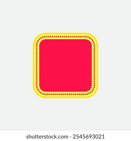 Rounded Square Neon Style Three. Sale Tag Element. Label Icon. High Quality Vector Icon. Editable Vector