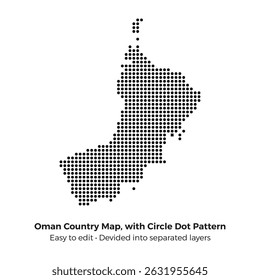 Rounded Square Pattern Map of Oman. Suitable for website, annual report, infographics.