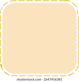 Rótulo de pêssego quadrado arredondado com linhas tracejadas limpas, perfeito para elementos mínimos de UI, etiquetas ou etiquetas de impressão.