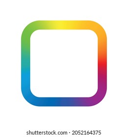 Rounded square  rainbow gradient colored squircle  colored app symbol  colorful frame and round corners  Isolated icon vector illustration white background 
