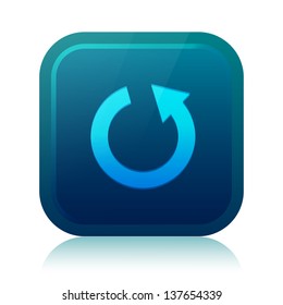 Rounded square repeat icon with reflection