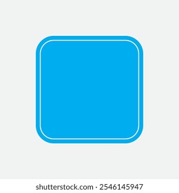 Forma Quadrada Arredondada com Cor Azul. Ícone Do Rótulo Do Primeiro Estilo. Ícone de vetor de alta qualidade. Vetor editável