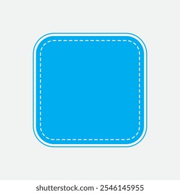 Rounded Square Shape with Blue Color. Second Style Label Icon. High Quality Vector Icon. Editable Vector