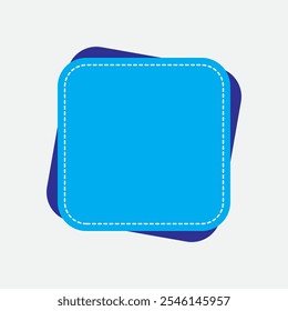 Rounded Square Shape with Blue Color. Seventh Style Label Icon. High Quality Vector Icon. Editable Vector
