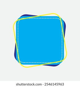 Rounded Square Shape with Blue Color. Eighth Style Label Icon. High Quality Vector Icon. Editable Vector