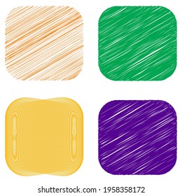 Rounded square with sketchy, scribble, doodle effect texture