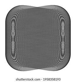 Rounded square with sketchy, scribble, doodle effect texture
