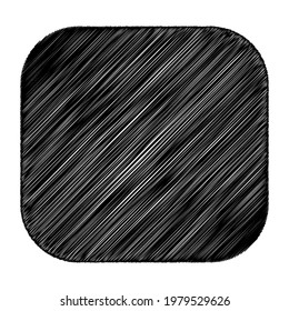 Rounded square with sketchy, scribble, doodle effect texture