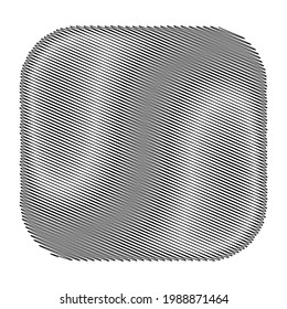 Rounded square with sketchy, scribble, doodle effect texture