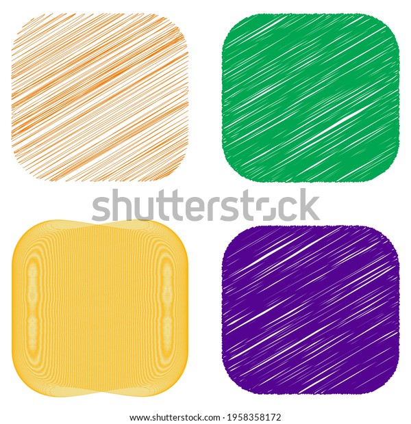 Rounded Square Sketchy Scribble Doodle Effect Stock Vector (Royalty ...